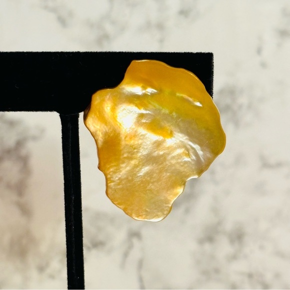 Stephen Dweck Vintage Single Clip-On Earring Orange Tone Gold Plated - Picture 1 of 6